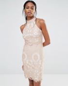 Missguided Lace Overlay Dress - Dusky Pink