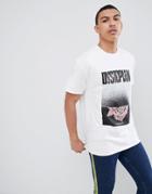 New Look T-shirt With Half Rose Print In White - White