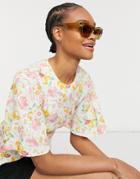 Warehouse Riviera Floral Top In Multi