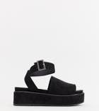 Asos Design Taylor Flatform Sandals - Black