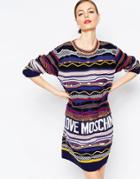 Love Moschino Abstract Knit Sweater Dress - Multi