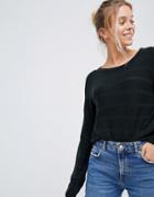 Jdy Striped Knitted Sweater - Black