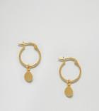 Asos Gold Plated Sterling Silver Coin Hoop Earrings - Gold