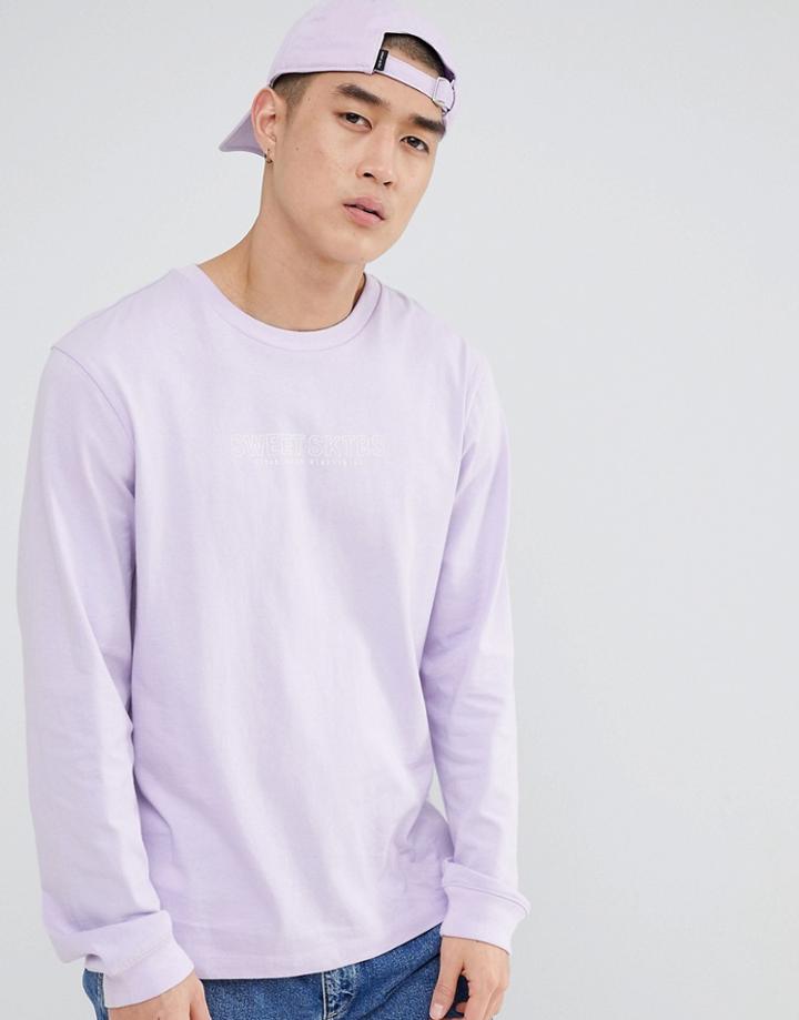 Sweet Sktbs Long Sleeve T-shirt In Purple - Purple
