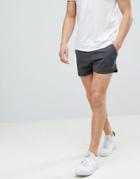 Asos Design Jersey Skinny Short With Cut Out Side Splits In Charcoal Marl - Gray