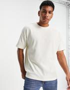 New Look Organic Cotton Waffle T-shirt In Cream-white