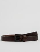 Royal Republiq Coil Skinny Leather Belt In Brown - Brown