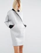 Asos White Cross Front Sweater Dress - Gray