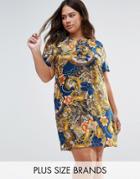Alice & You Plus Dress With Lace Up Front - Multi