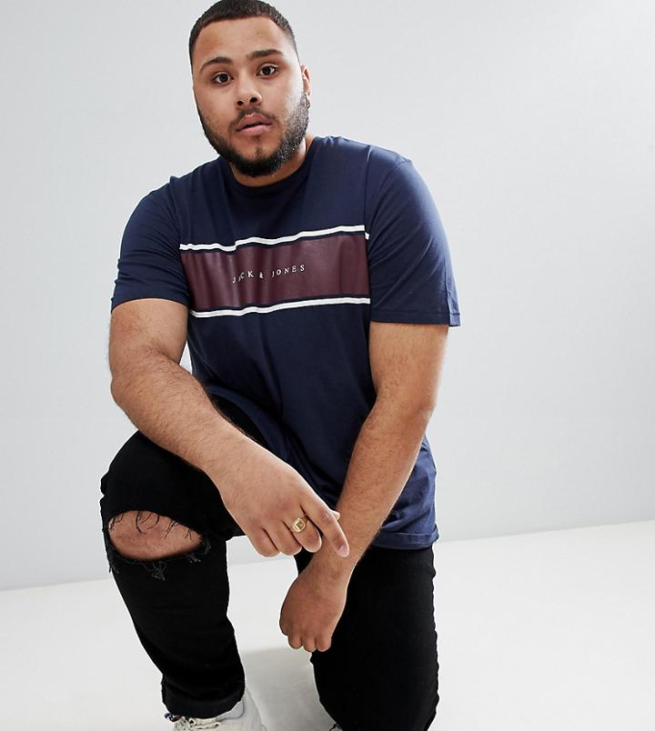 Jack & Jones Originals Plus Size T-shirt With Branded Logo - Black