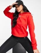 Adidas Originals Essential Hoodie With Central Logo In Red