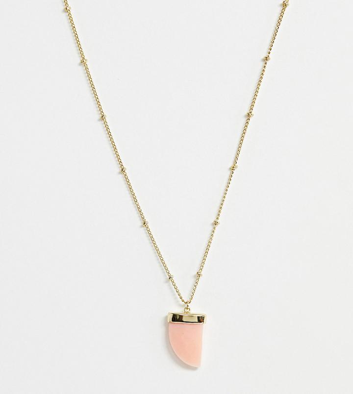 Orelia Gold Plated Coral Stone Necklace - Gold