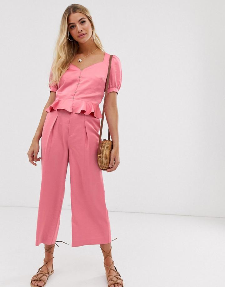 Moon River Satin Buckle Pants - Pink