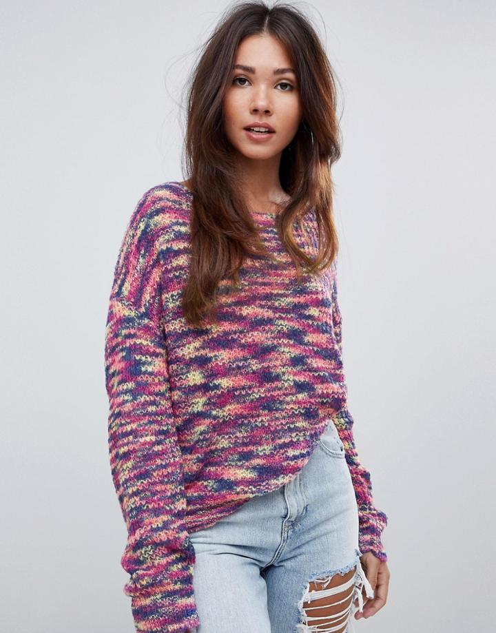 Missguided Twist Back Oversized Sweater - Purple