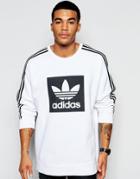 Adidas Originals Sweatshirt With Large Box Logo Ao0071 - White
