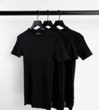 French Connection Tall 3 Pack Lounge T-shirt In Black