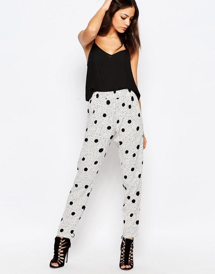 J.d.y Double Polka Dot Relaxed Pants - Multi