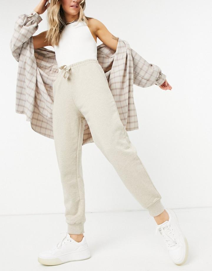 & Other Stories Organic Cotton Straight Leg Sweatpants In Beige-black