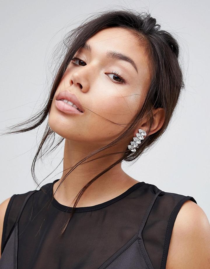 Krystal London Swarovski Crystal Step Marquees Earrings - Clear