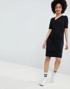 Monki Ruched Dress - Black