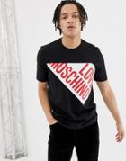 Love Moschino T-shirt In Black With Love Print - Black