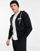 Jack & Jones Logo Full Zip Hoodie In Black