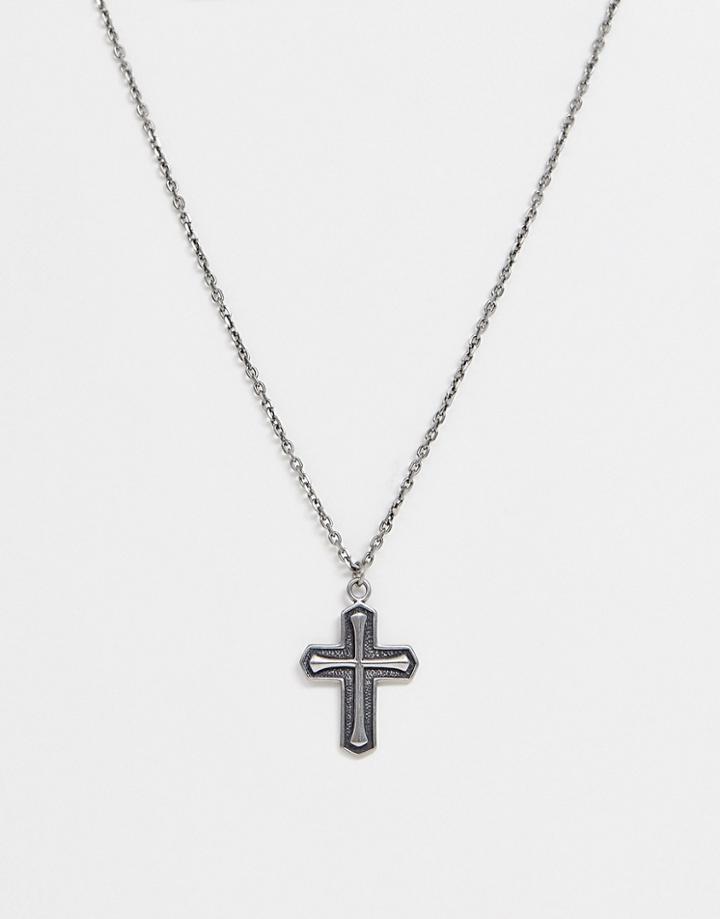 Seven London Cross Pendant Necklace-silver