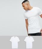 Asos Tall Muscle Fit T-shirt 2 Pack Save - White