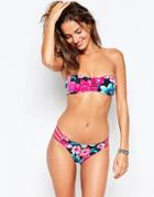 Seeker Floral Bandeau Reversible Bikini Set - Dar Pin