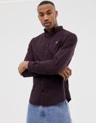 River Island Slim Oxford Shirt In Dark Red - Red