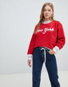 Tommy Jeans Logo Fleece Sweatshirt - Red