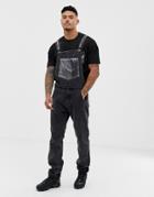 Liquor N Poker Overalls With Vinyl Pocket - Black