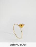 Asos Gold Plated Sterling Silver Birth Stone November Ring - Yellow