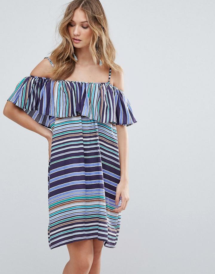 Deby Debo Louane Layered Striped Dress - Blue