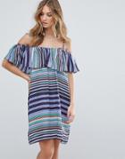 Deby Debo Louane Layered Striped Dress - Blue