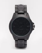 Asos Pyramid Studded Bracelet Watch In Black - Black