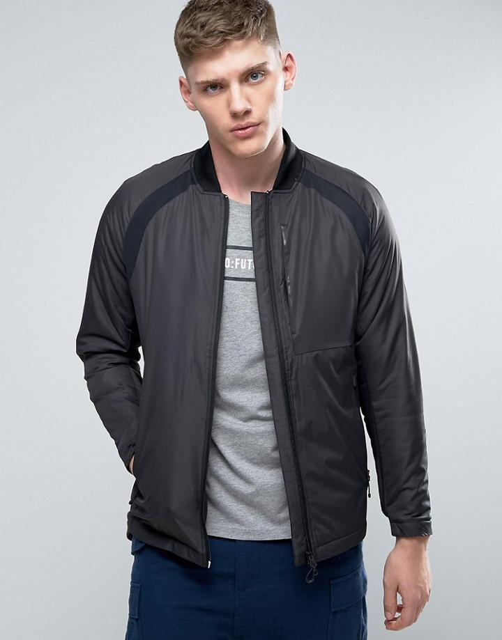 Jack & Jones Tech Bomber Jacket With Padding - Black