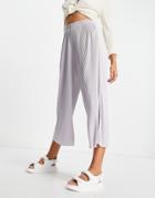 Asos Design Plisse Culotte Pants In Lavender Blue-blues