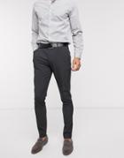 Asos Design Wedding Super Skinny Suit Pants In Charcoal Four Way Stretch-grey