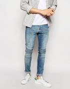Asos Super Skinny Jeans With Panel Detail - Light Blue