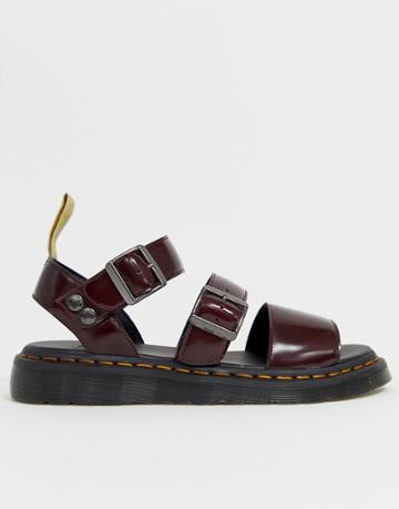Dr Martens Vegan Gryphon Strap Sandals In Red
