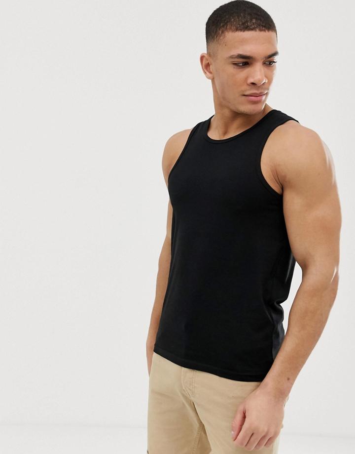 Celio Basic Tank In Black - Black