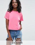 Missguided Scallop Trim Tee - Pink