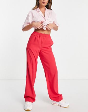 Jjxx Poppy Tailored Dad Pants In Bright Red