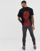 Bershka T-shirt In Black With Lil Yachty Back Print - Black