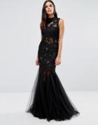 Forever Unique Kassidy Embellished Maxi Dress With Net Skirt - Black