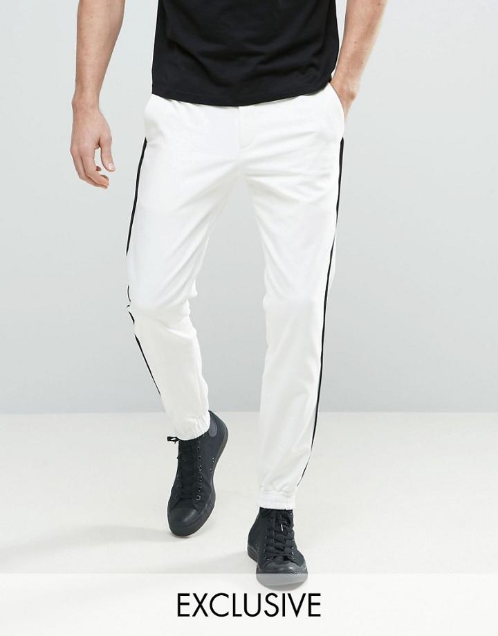 Noose & Monkey Skinny Fit Tuxedo Jogger - White