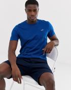 Hollister Icon Logo Crew Neck T-shirt In Mid Blue - Blue