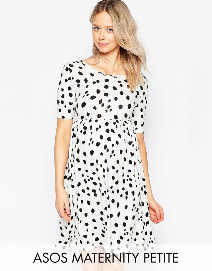 Asos Maternity Petite Leopard Dress With Short Sleeve - Multi