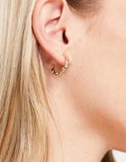 Designb London Crystal Hoop Earrings In Gold